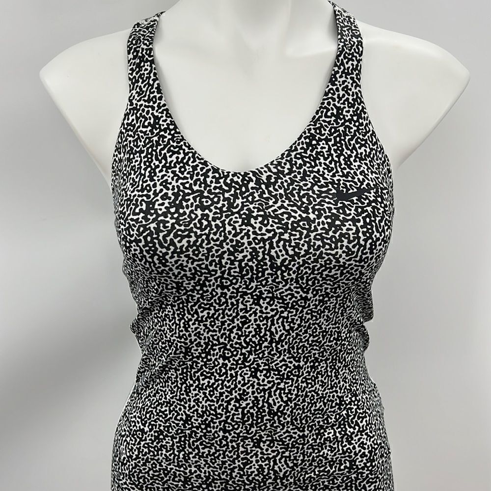 Nike racerback tank with shelf bra black and white